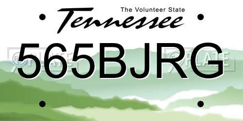 565BJRG Tennessee License Plate