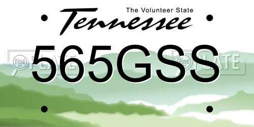 565GSS Tennessee License Plate