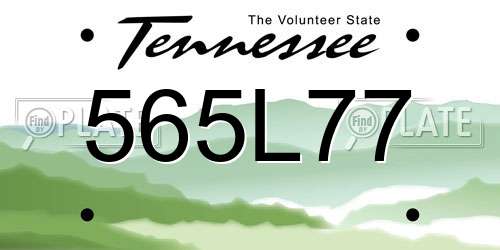 565L77 Tennessee License Plate