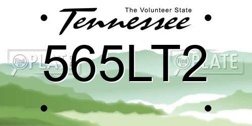 565LT2 Tennessee License Plate