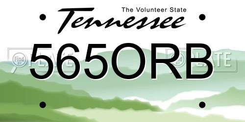 565ORB Tennessee License Plate