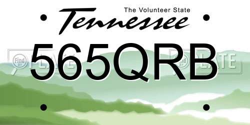 565QRB Tennessee License Plate