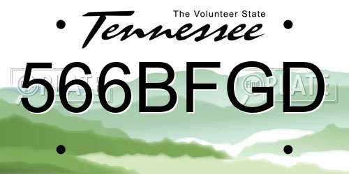 566BFGD Tennessee License Plate