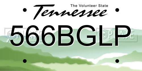 566BGLP Tennessee License Plate