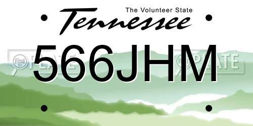 566JHM Tennessee License Plate