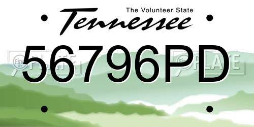 56796PD Tennessee License Plate