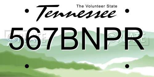 567BNPR Tennessee License Plate