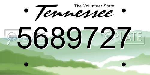 5689727 Tennessee License Plate