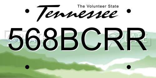 568BCRR Tennessee License Plate