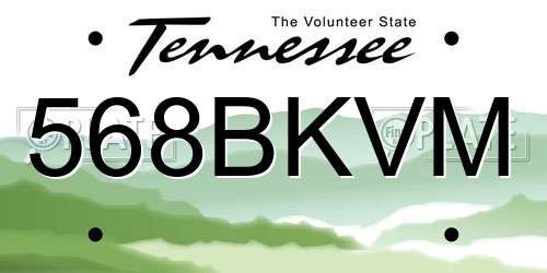 568BKVM Tennessee License Plate