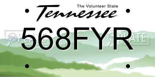 568FYR Tennessee License Plate