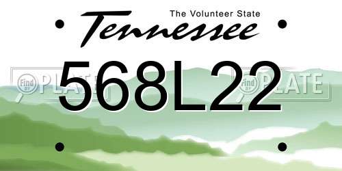 568L22 Tennessee License Plate
