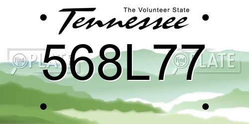 568L77 Tennessee License Plate