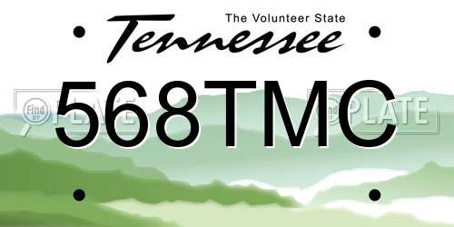 568TMC Tennessee License Plate