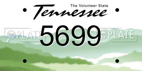 5699 Tennessee License Plate