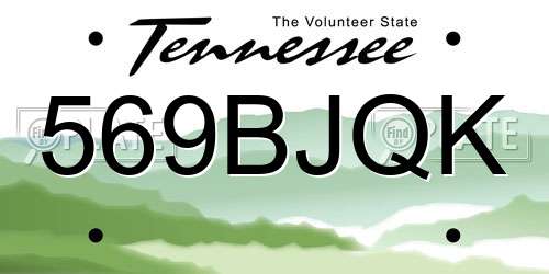 569BJQK Tennessee License Plate
