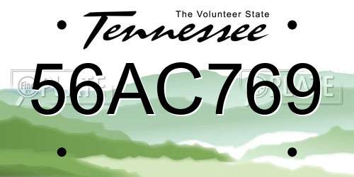 56AC769 Tennessee License Plate