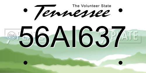 56AI637 Tennessee License Plate