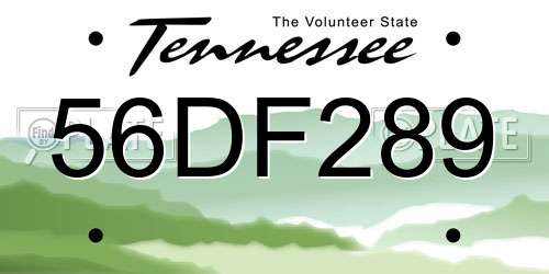56DF289 Tennessee License Plate