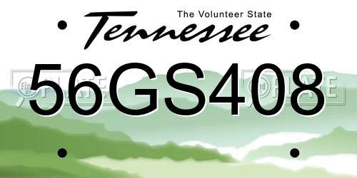 56GS408 Tennessee License Plate