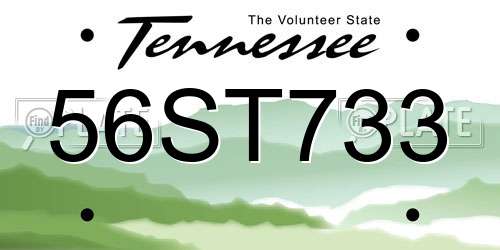 56ST733 Tennessee License Plate