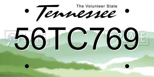 56TC769 Tennessee License Plate