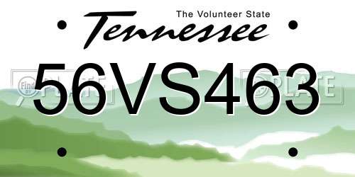 56VS463 Tennessee License Plate