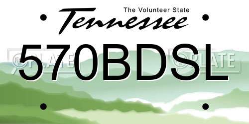 570BDSL Tennessee License Plate