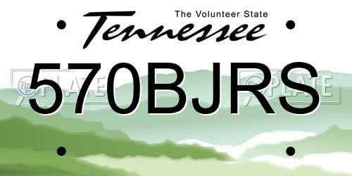 570BJRS Tennessee License Plate