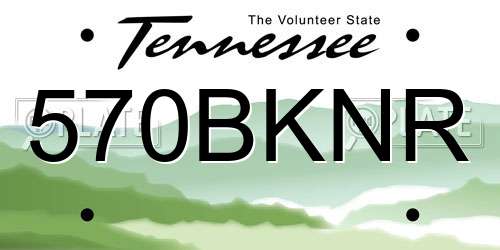 570BKNR Tennessee License Plate