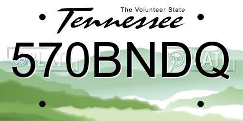 570BNDQ Tennessee License Plate