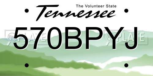 570BPYJ Tennessee License Plate