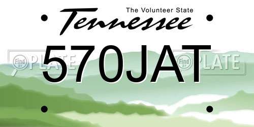 570JAT Tennessee License Plate