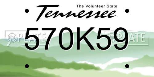 570K59 Tennessee License Plate