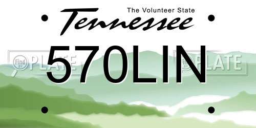 570LIN Tennessee License Plate
