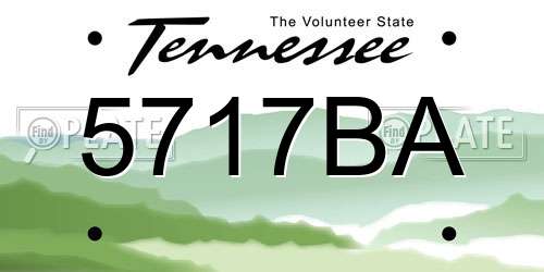 5717BA Tennessee License Plate
