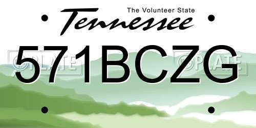571BCZG Tennessee License Plate