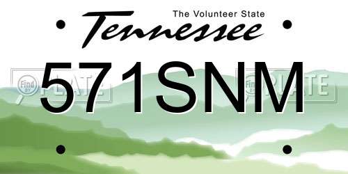 571SNM Tennessee License Plate