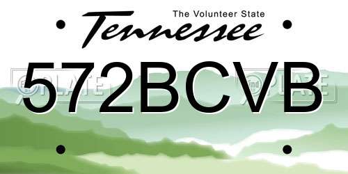 572BCVB Tennessee License Plate