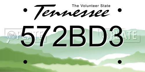572BD3 Tennessee License Plate
