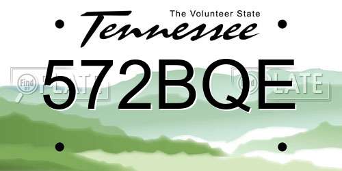 572BQE Tennessee License Plate