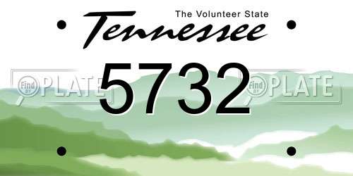 5732 Tennessee License Plate