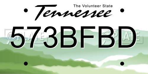 573BFBD Tennessee License Plate