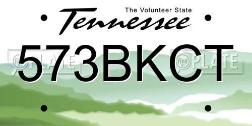 573BKCT Tennessee License Plate