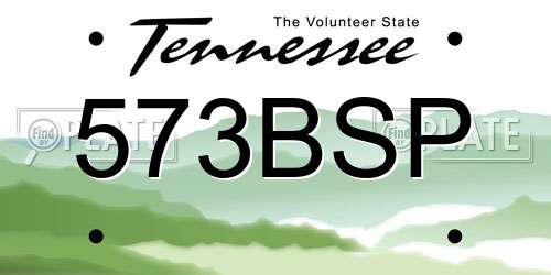 573BSP Tennessee License Plate
