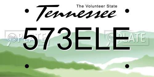 573ELE Tennessee License Plate