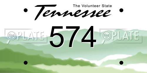 574 Tennessee License Plate