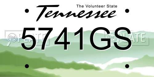 5741GS Tennessee License Plate