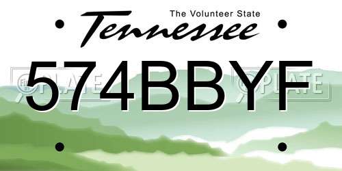 574BBYF Tennessee License Plate