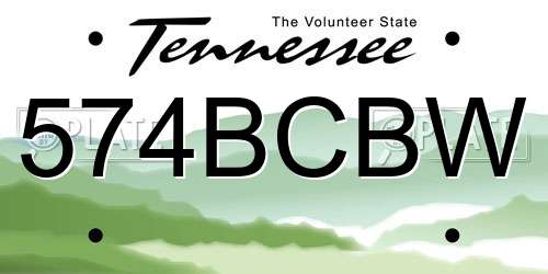 574BCBW Tennessee License Plate